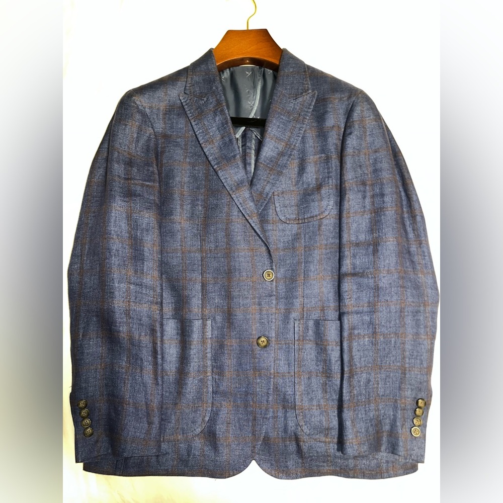 Strong Suit Linen Window Pane Blazer